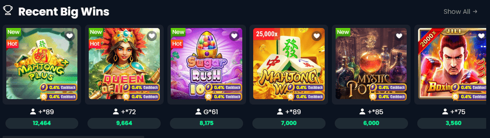 Recent Big Wins